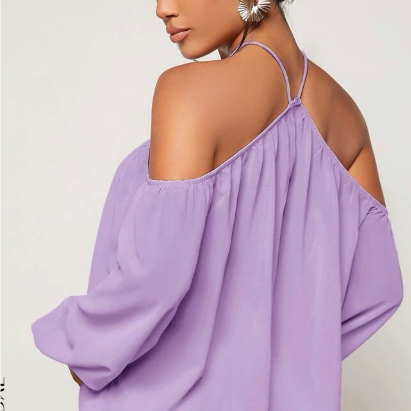 Bae Solid Cold Shoulder Blouse